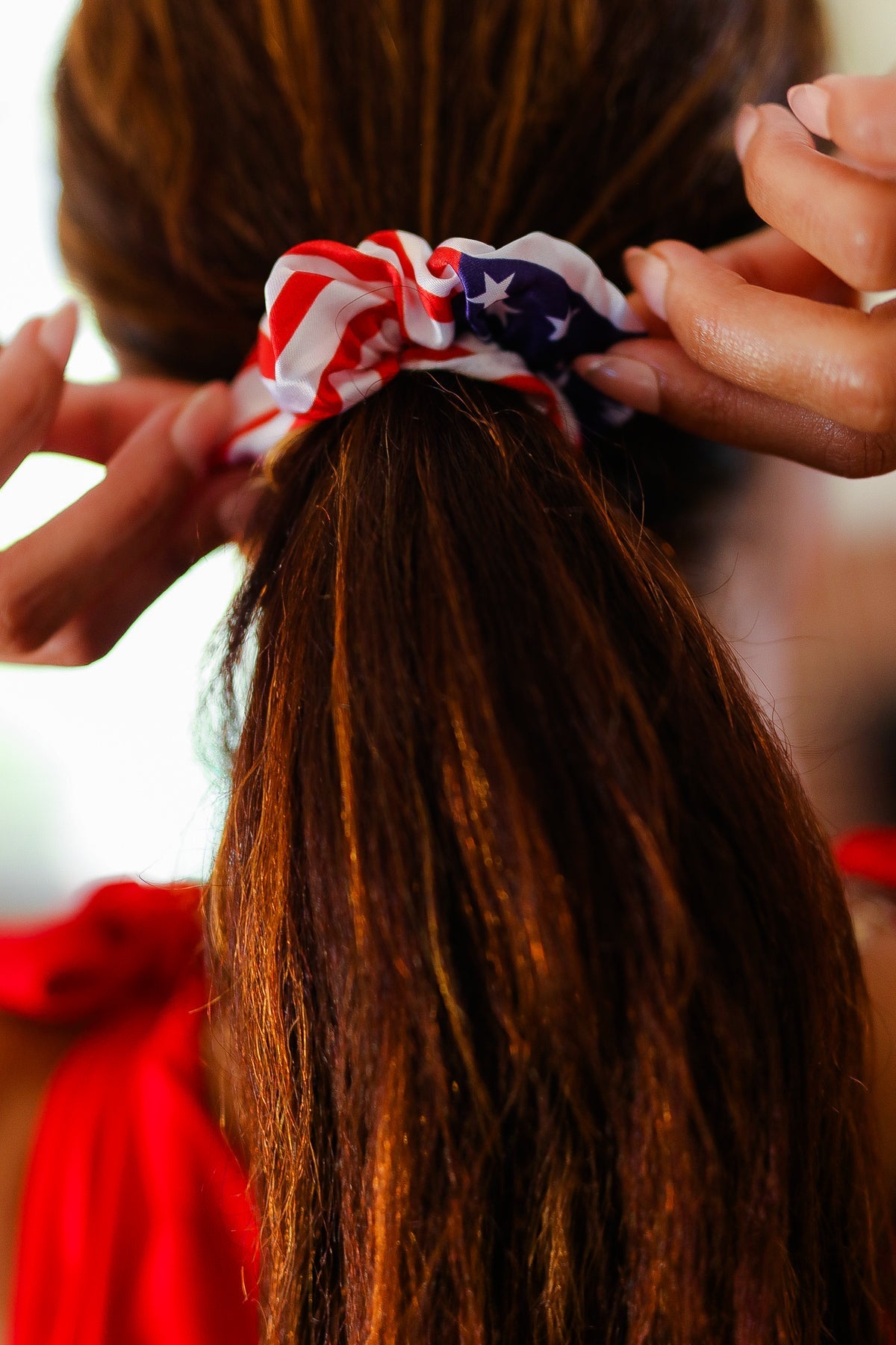 American Flag Satin Scrunchie