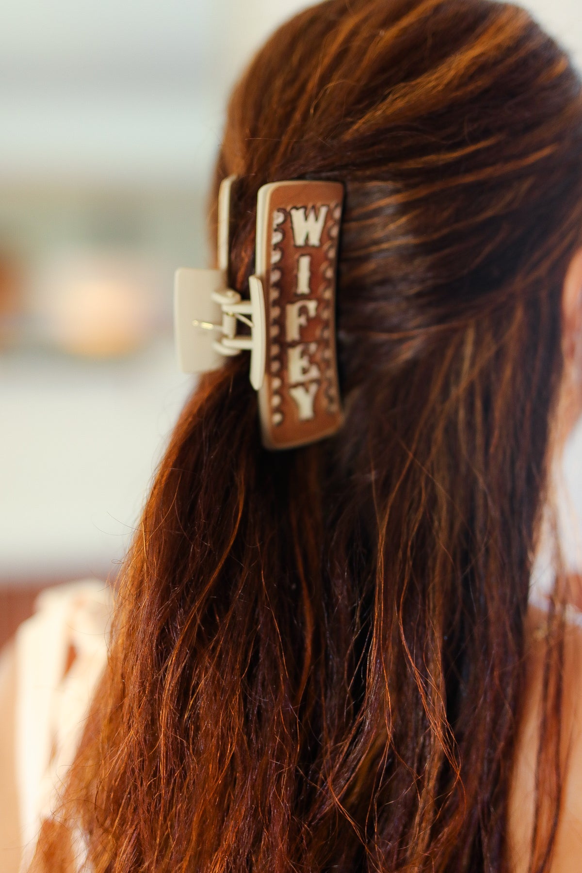 Brown Southwestern "WIFEY" Hair Claw
