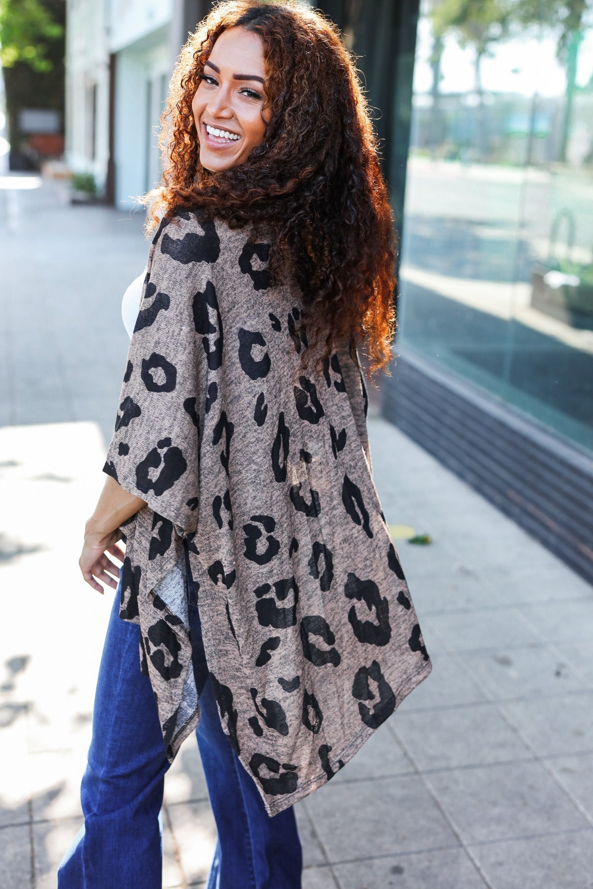 You Got This Mocha Animal Print Pocketed Cardigan