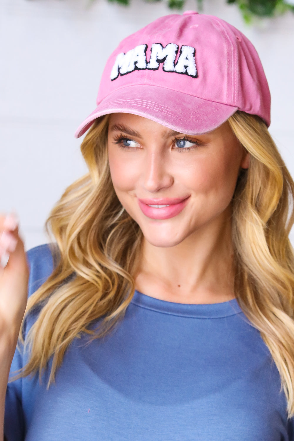 Pink Cotton "MAMA" Adjustable Baseball Cap