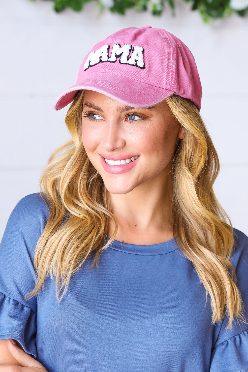 Pink Cotton "MAMA" Adjustable Baseball Cap