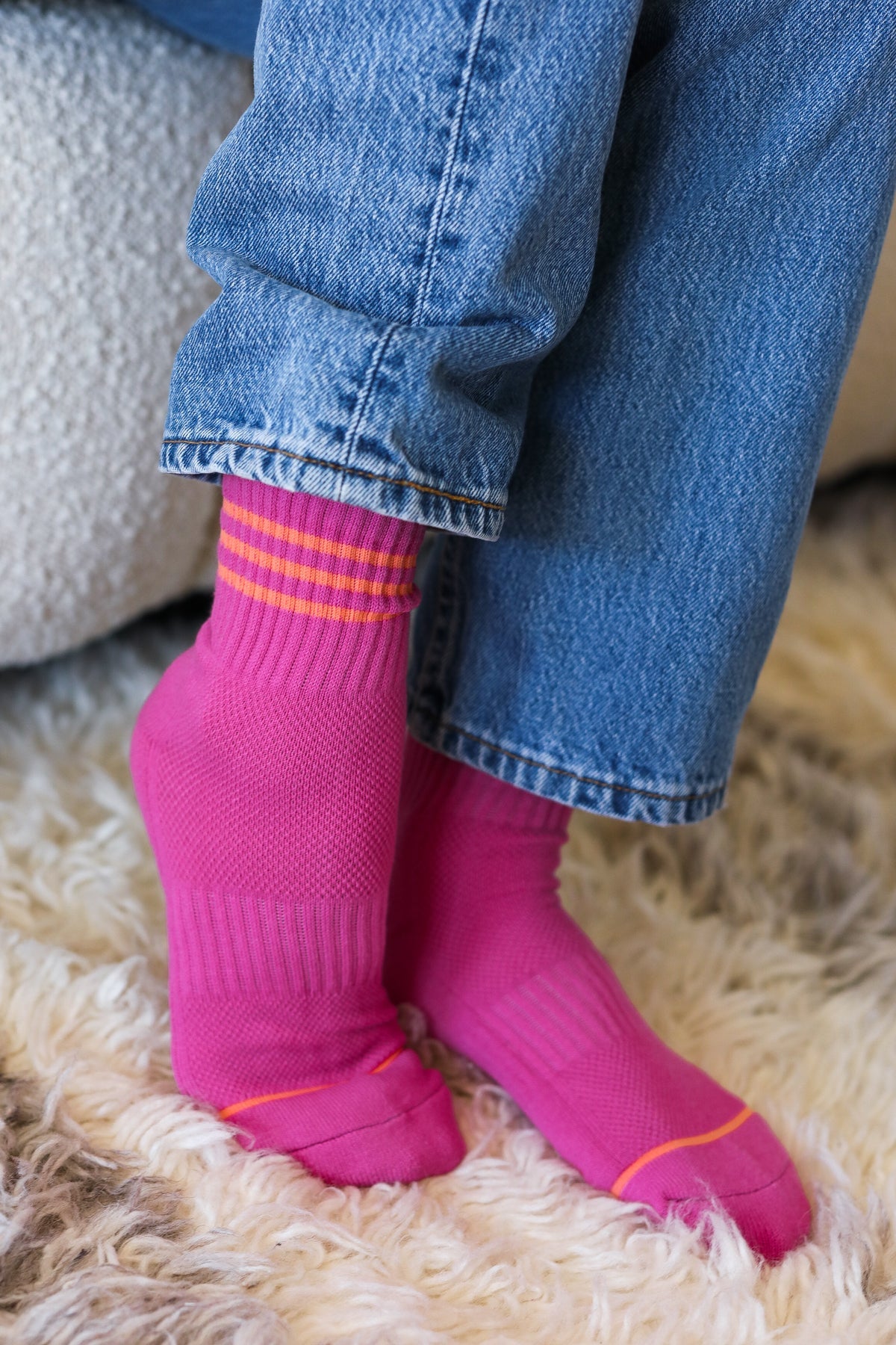 Fuchsia Sporty Ankle Socks