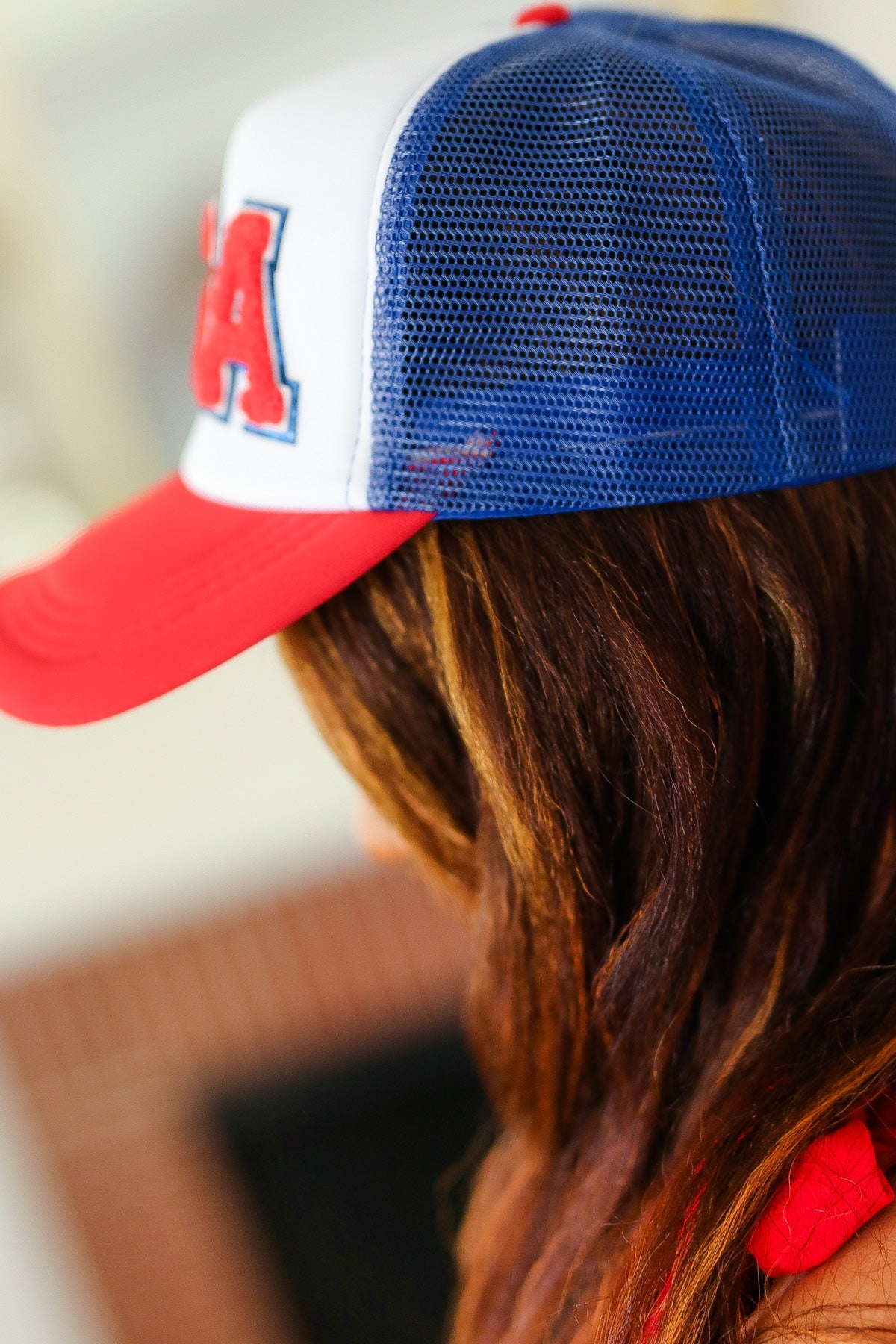 USA Red & Blue Mesh Trucker Hat