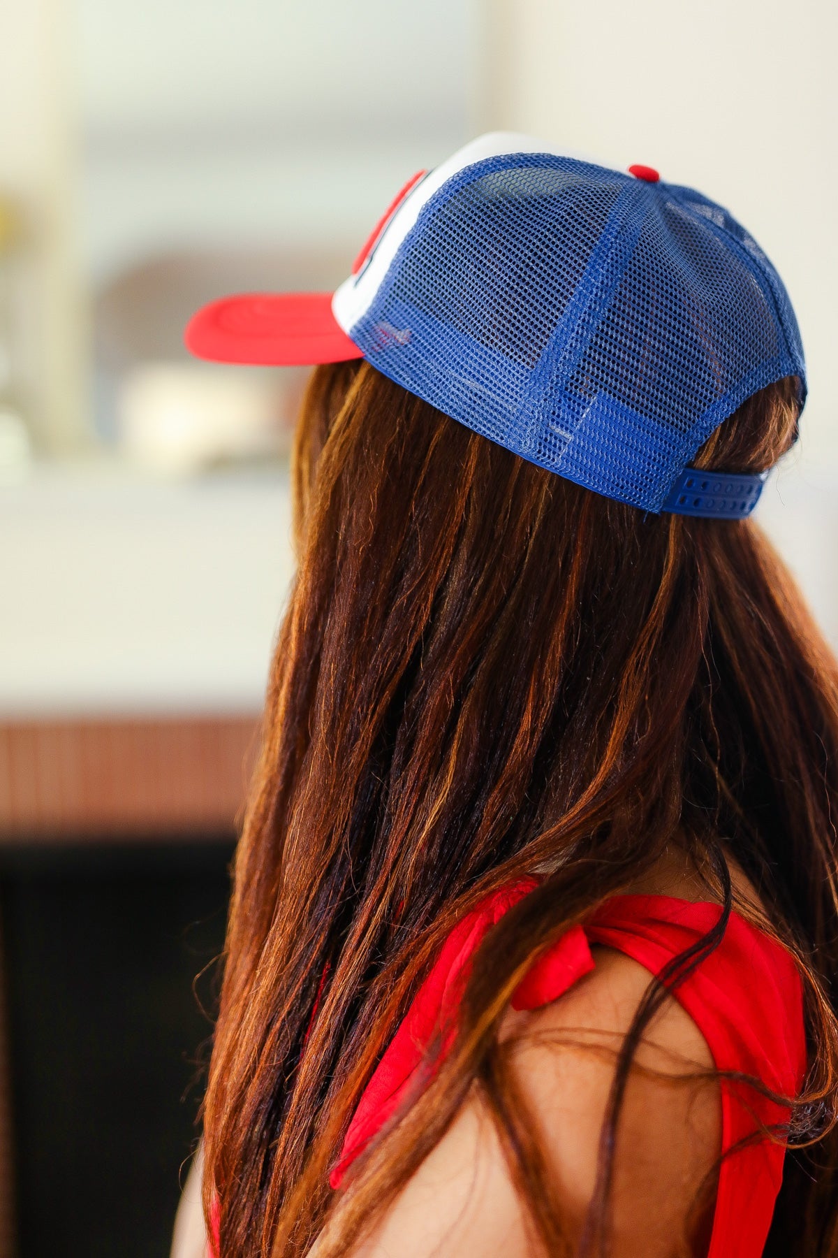 USA Red & Blue Mesh Trucker Hat