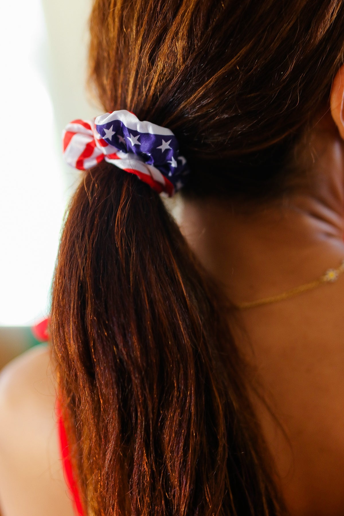 American Flag Satin Scrunchie