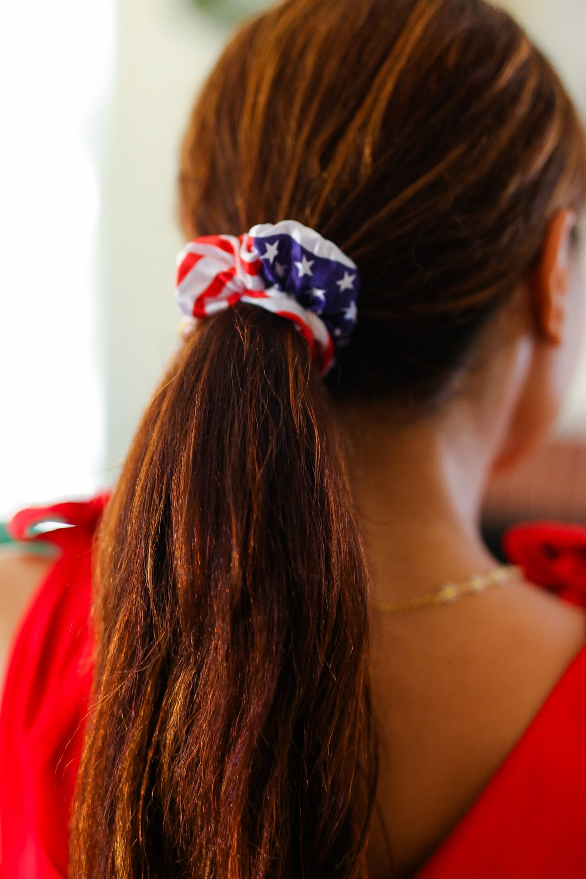 American Flag Satin Scrunchie