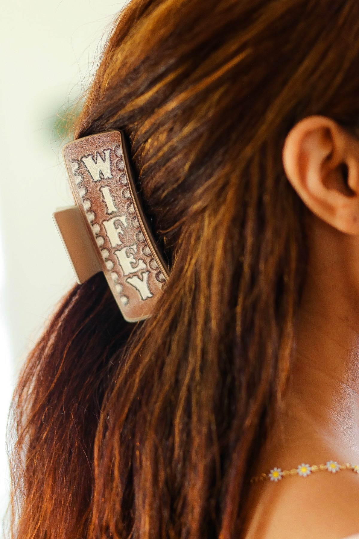 Brown Southwestern "WIFEY" Hair Claw