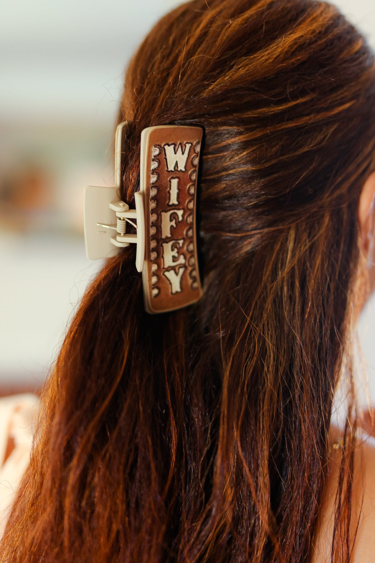 Brown Southwestern "WIFEY" Hair Claw