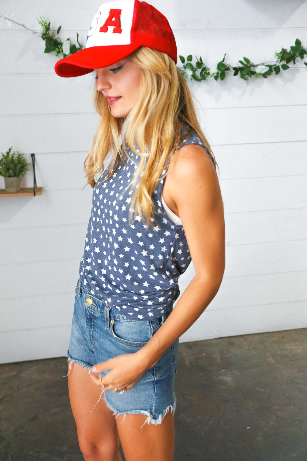 Red/White/Blue USA Snap Back Mesh Trucker Cap