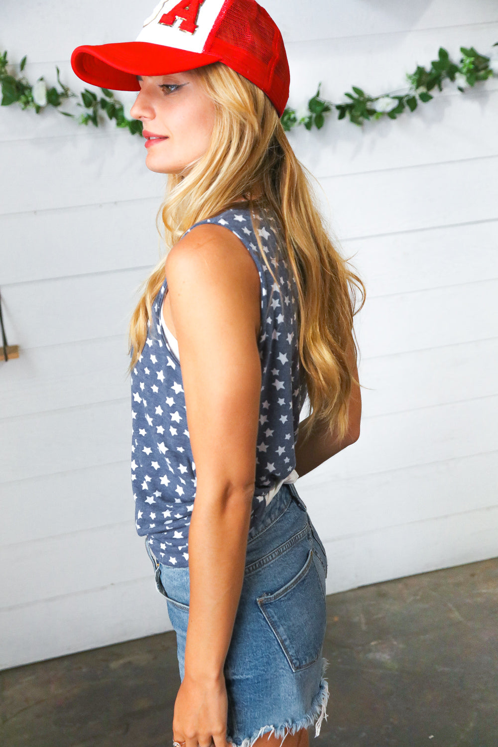 Red/White/Blue USA Snap Back Mesh Trucker Cap