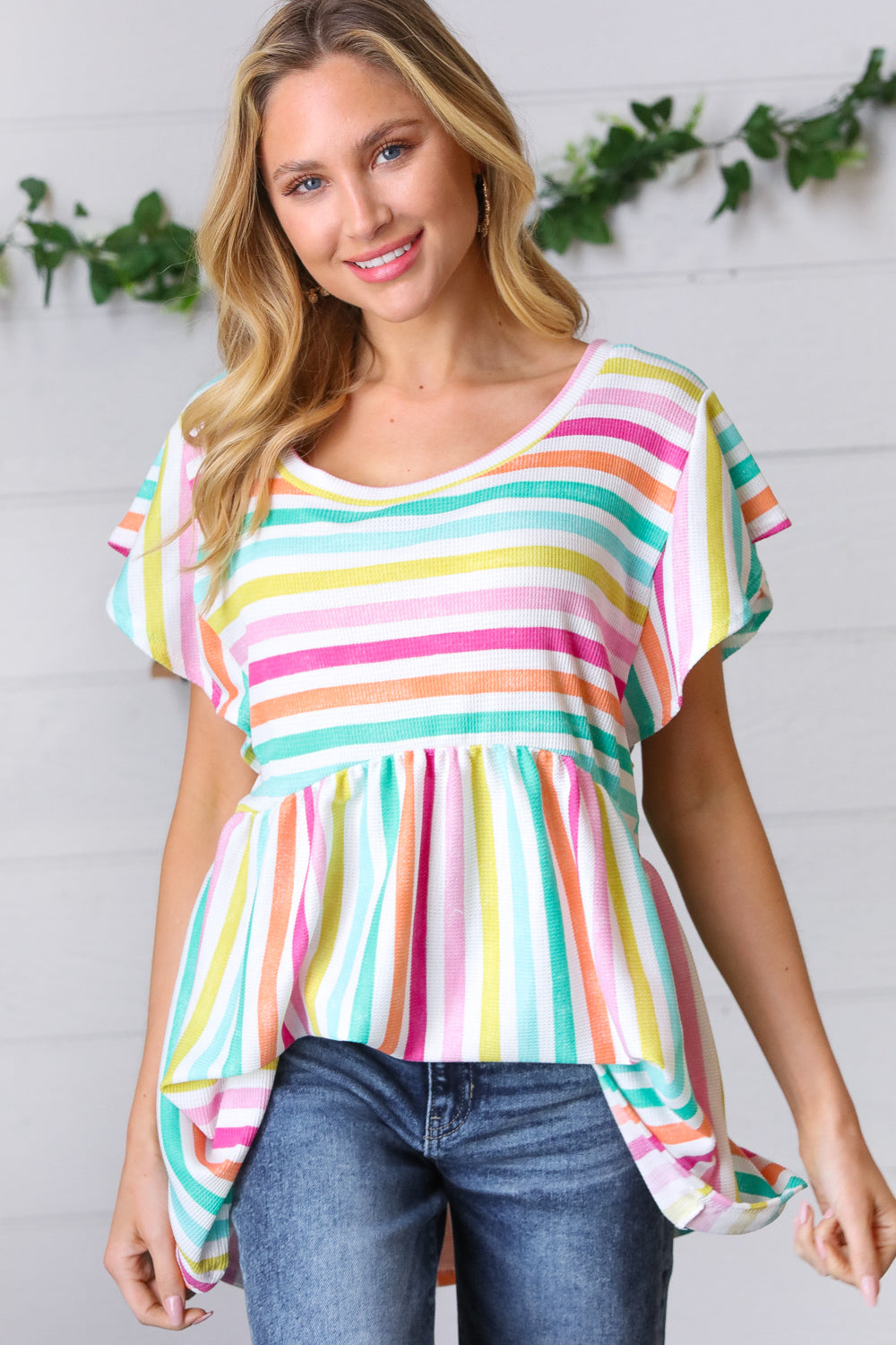 Lavender Rainbow Stripe Babydoll To