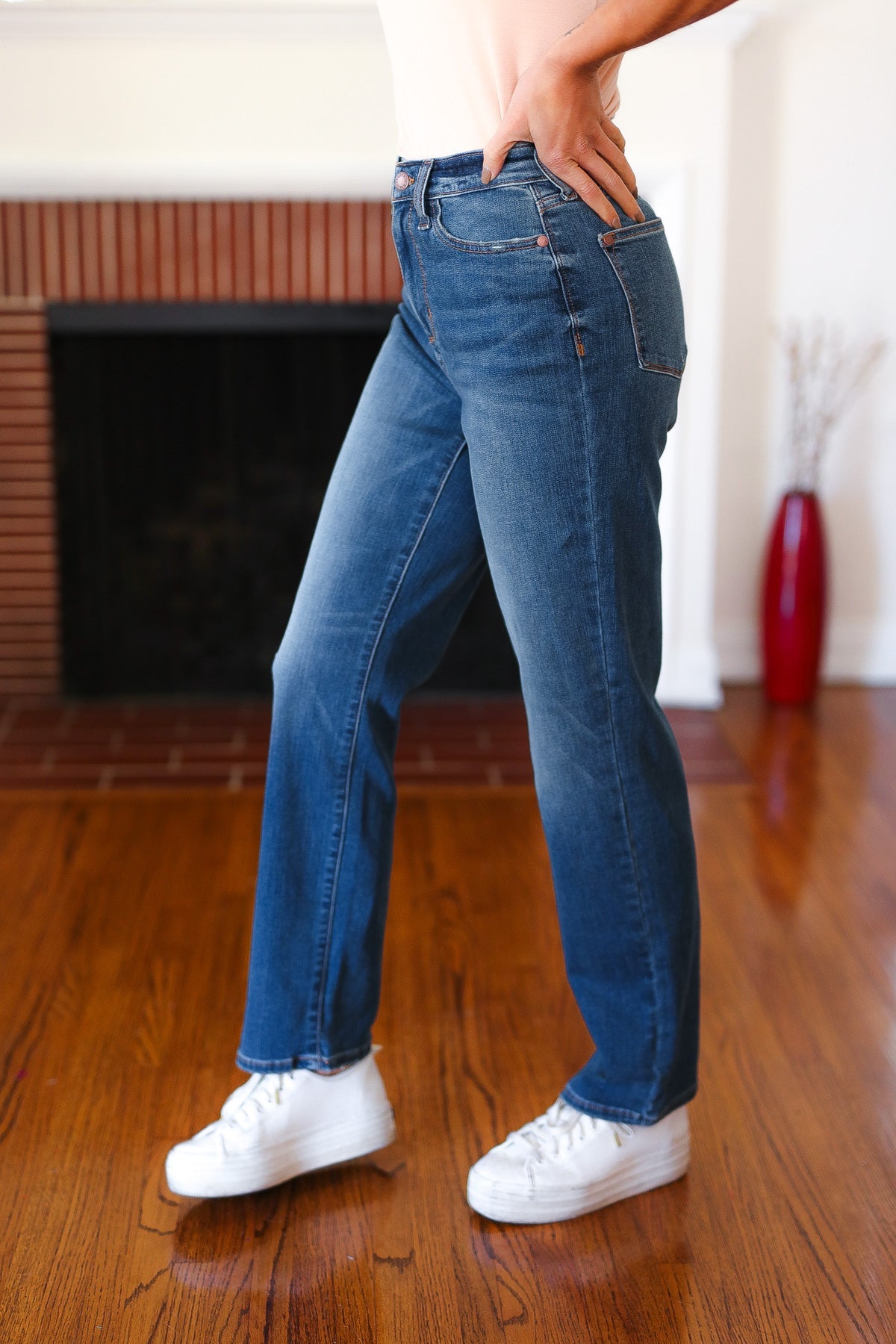 Judy Blue Dark Wash High Rise Straight Leg Jeans