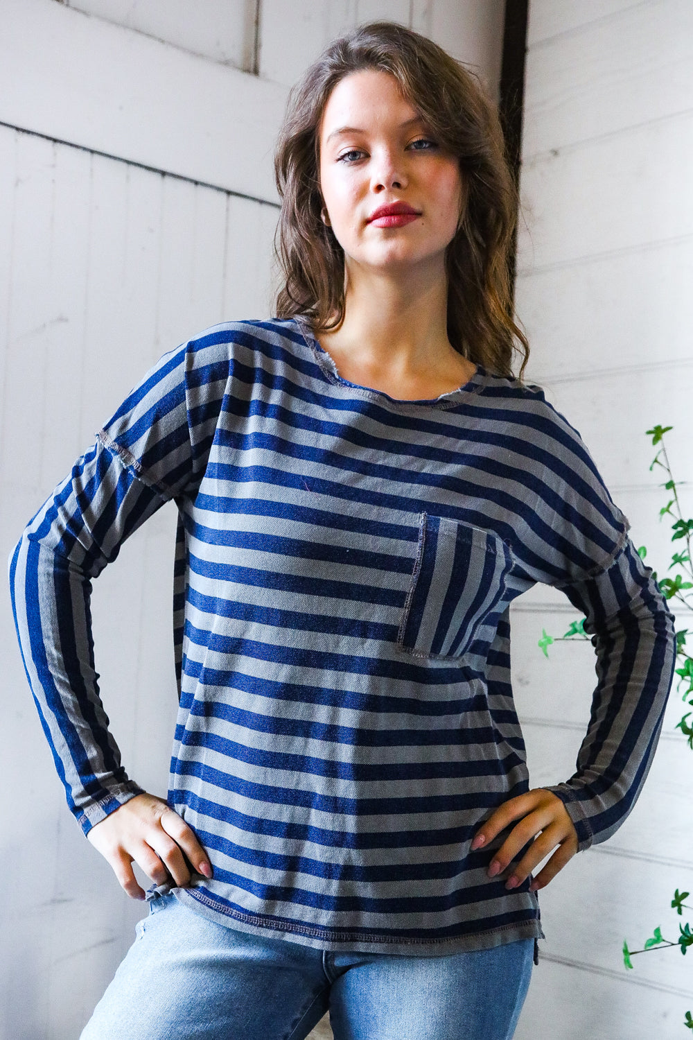 Navy Days Long Sleeve Top