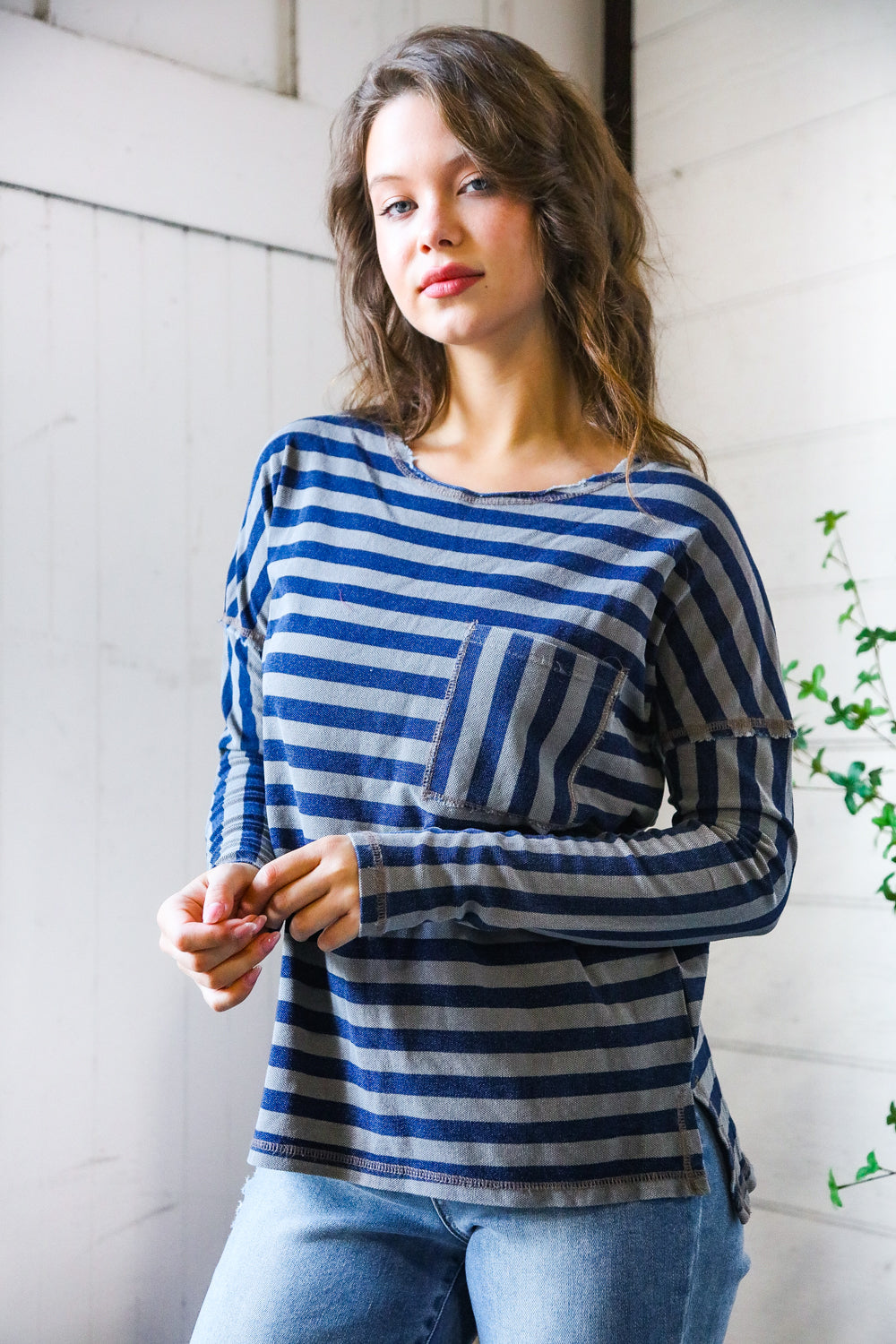 Navy Days Long Sleeve Top