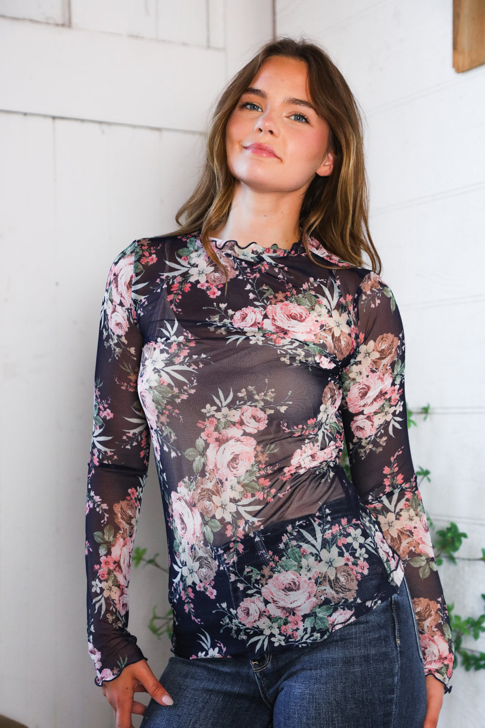 In a Dark Romance Sheer Blouse