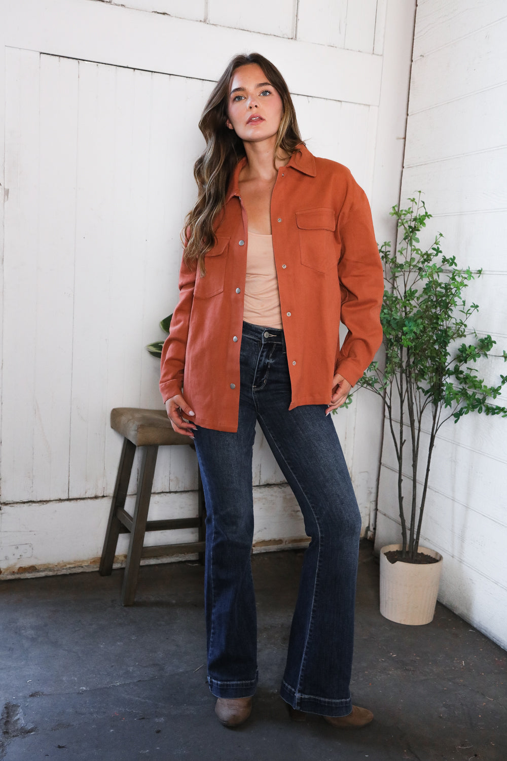 Peaceful Threads Burnt Orange Jacket