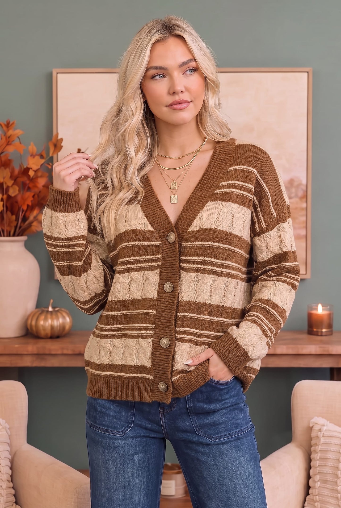 Stripe a Pose Knit Cardigan