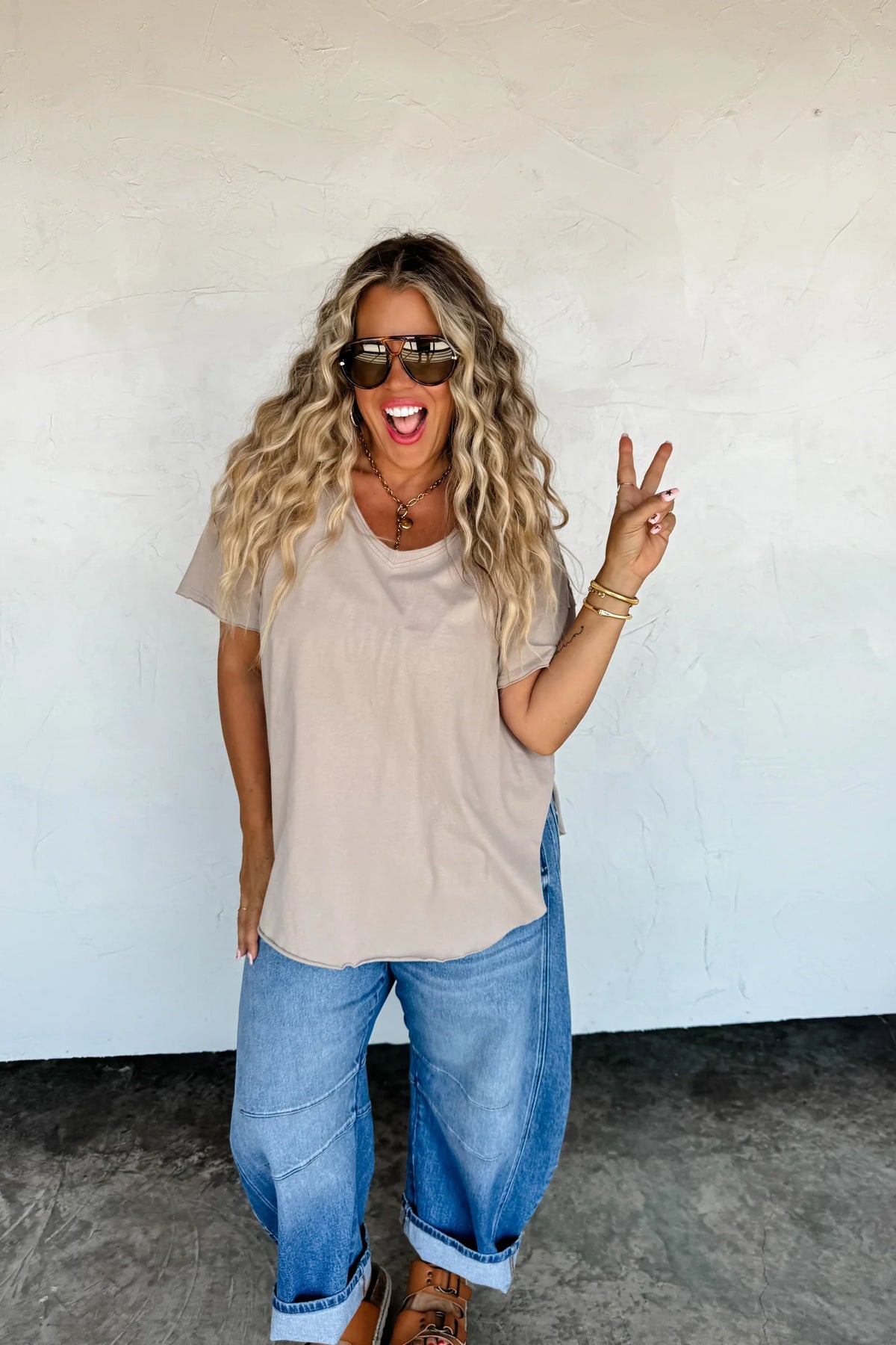 PREORDER: Joey V-Neck Washed Cotton Boyfriend Tee