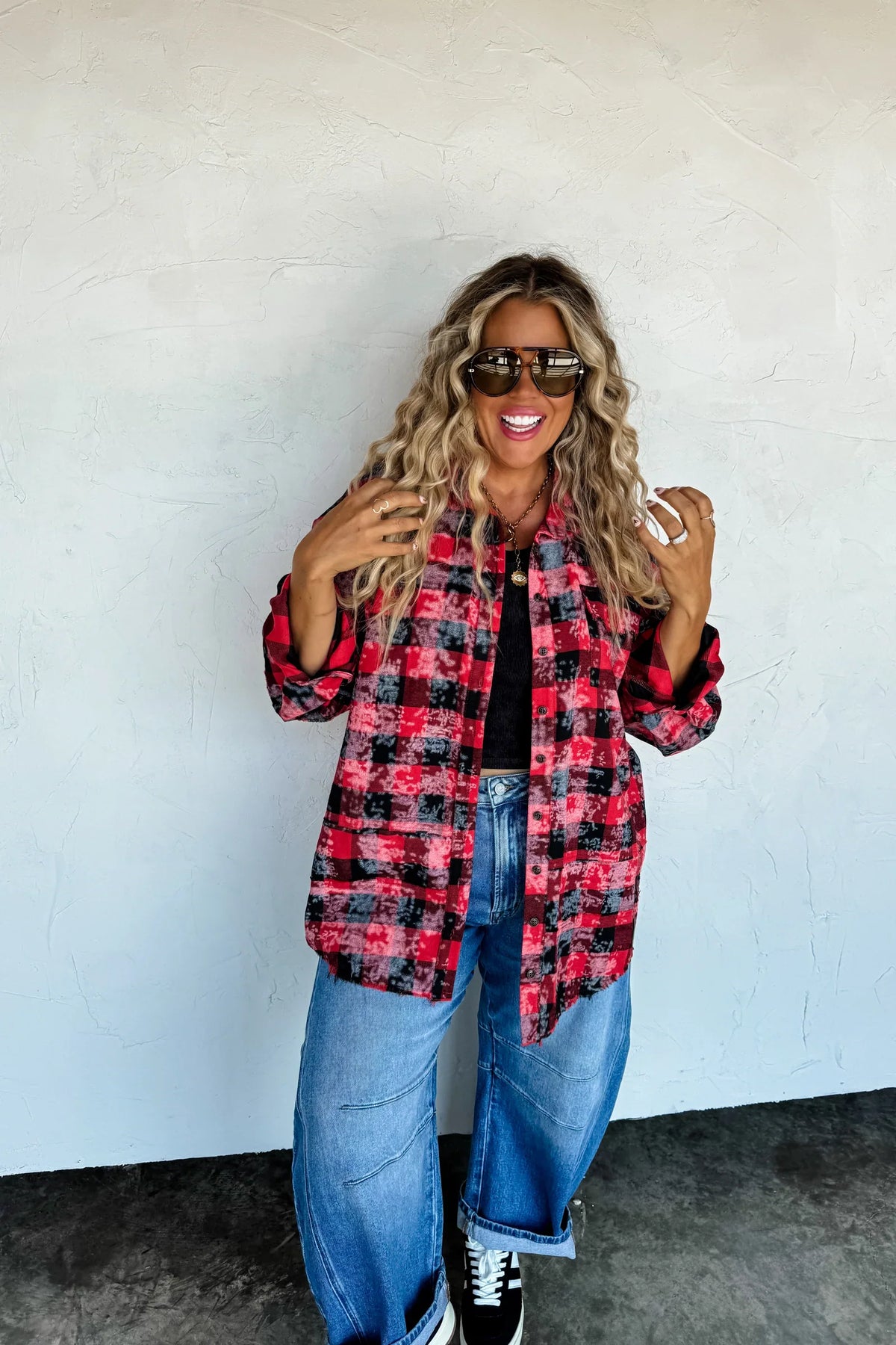 PREORDER: Juniper Bleached Plaid Top