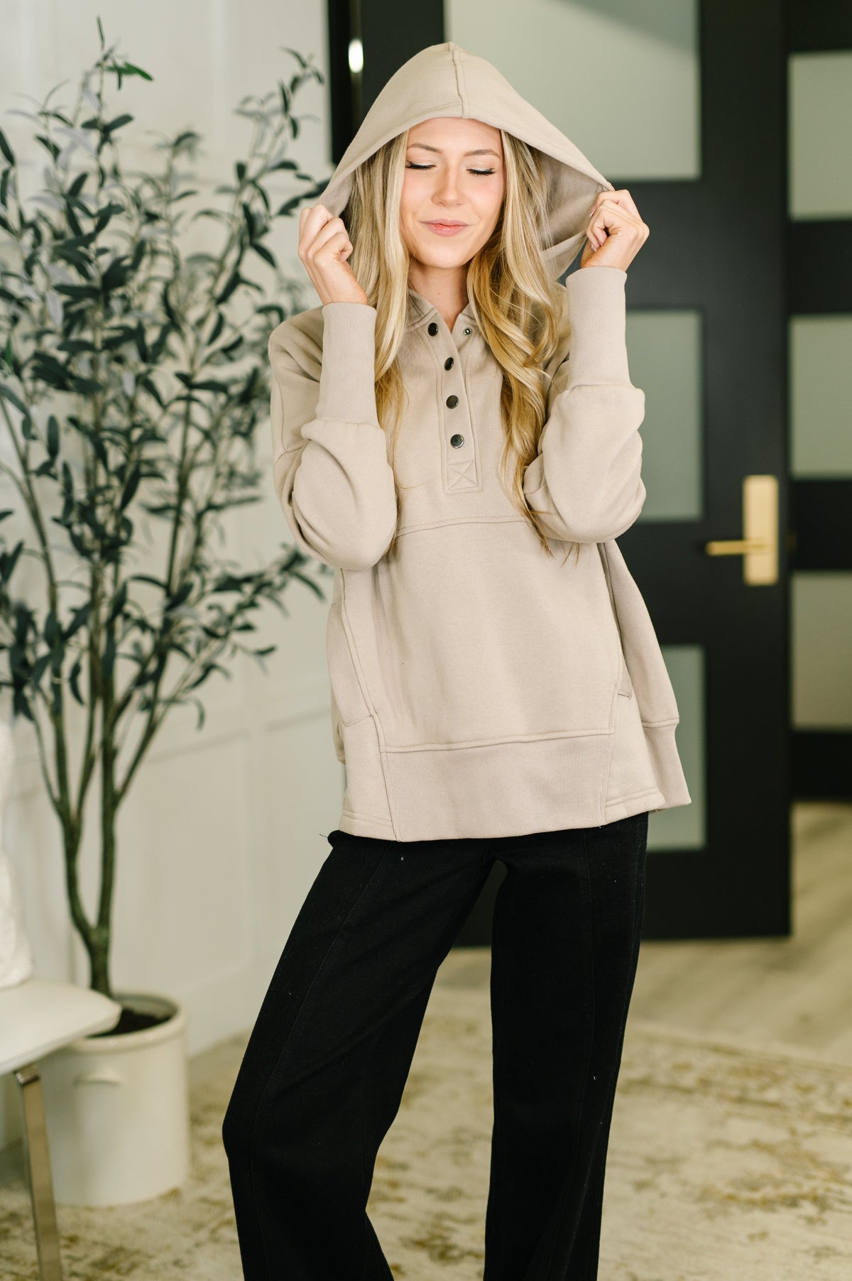 A Million Different Reasons Hooded Pullover in Ash Mocha
