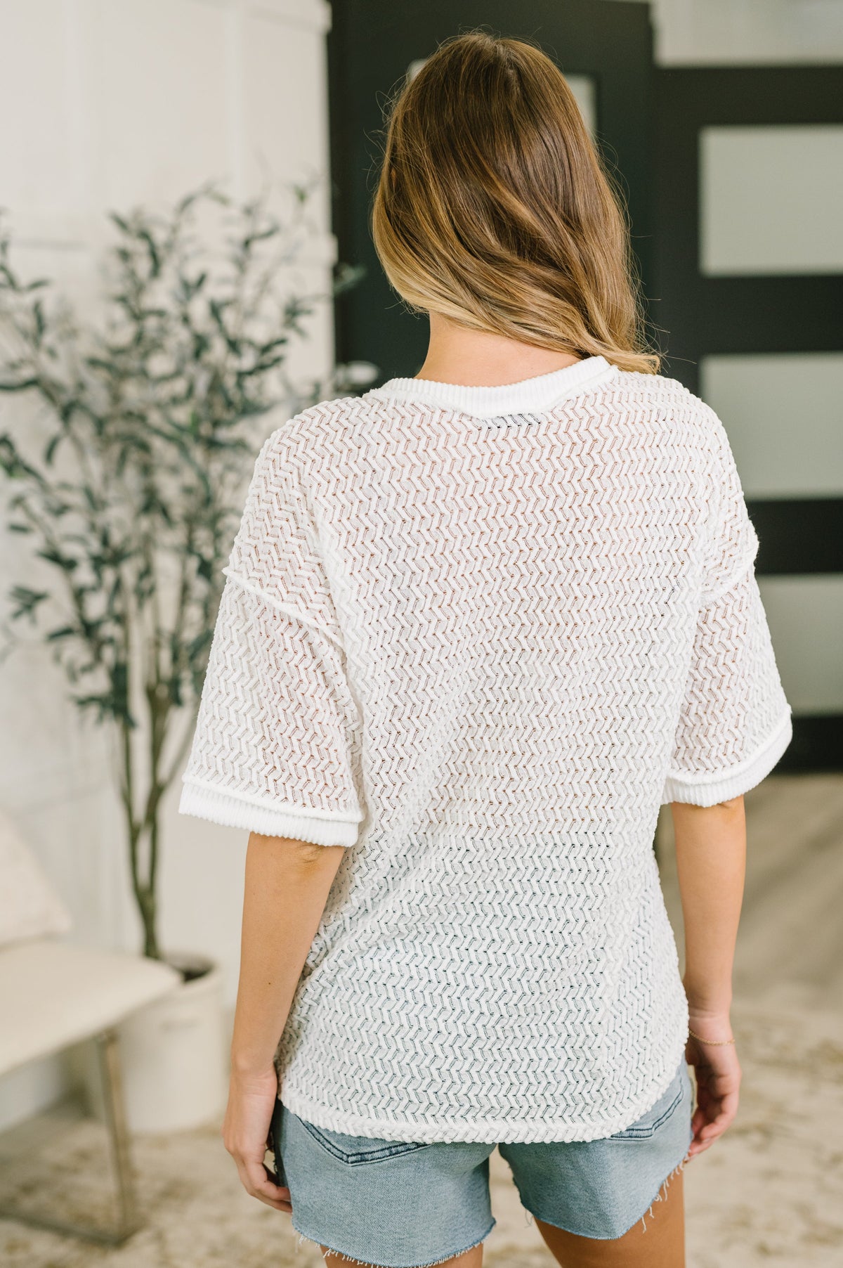 Beginning to Care Textured Oversized Top