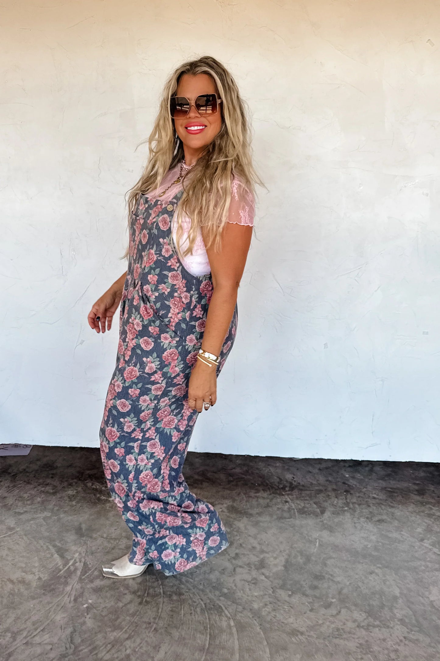 PREORDER: Cassidy Floral Denim Overalls