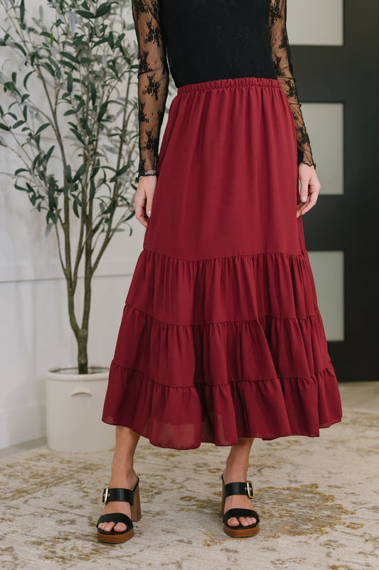 Easy Pick Tiered Maxi Skirt