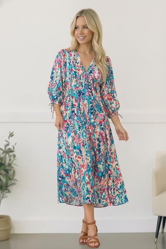 Pop of Paradise Turquoise Dress