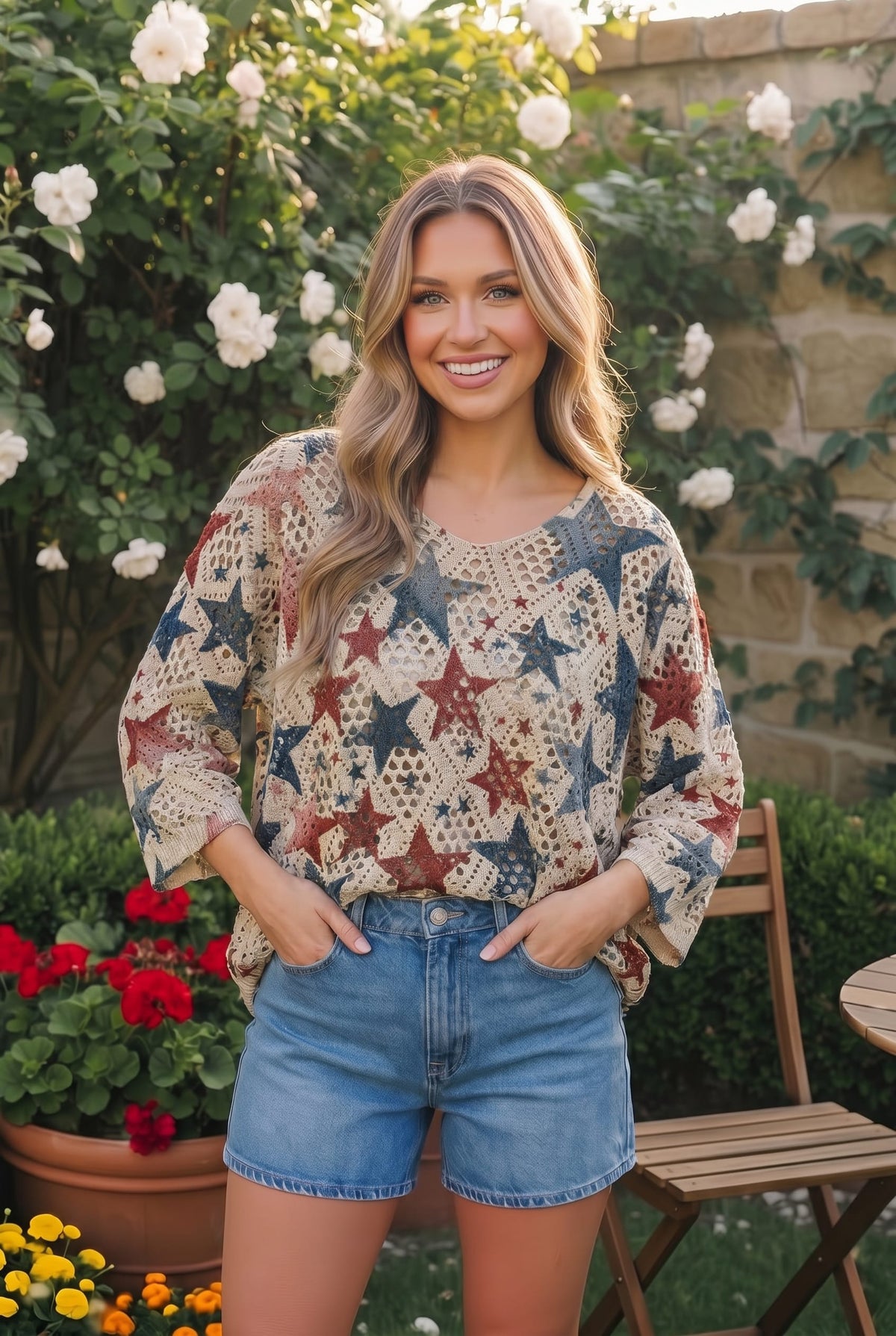 Star Spangled Crochet Sweater