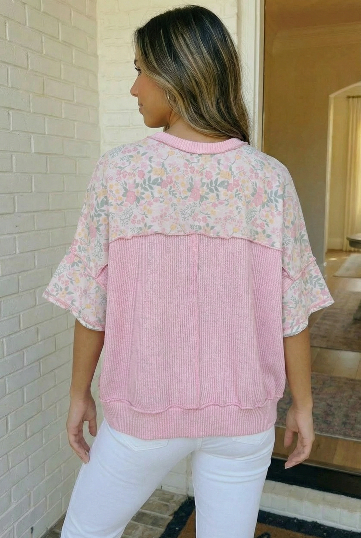 Sweet Garden Floral Drop Shoulder Top