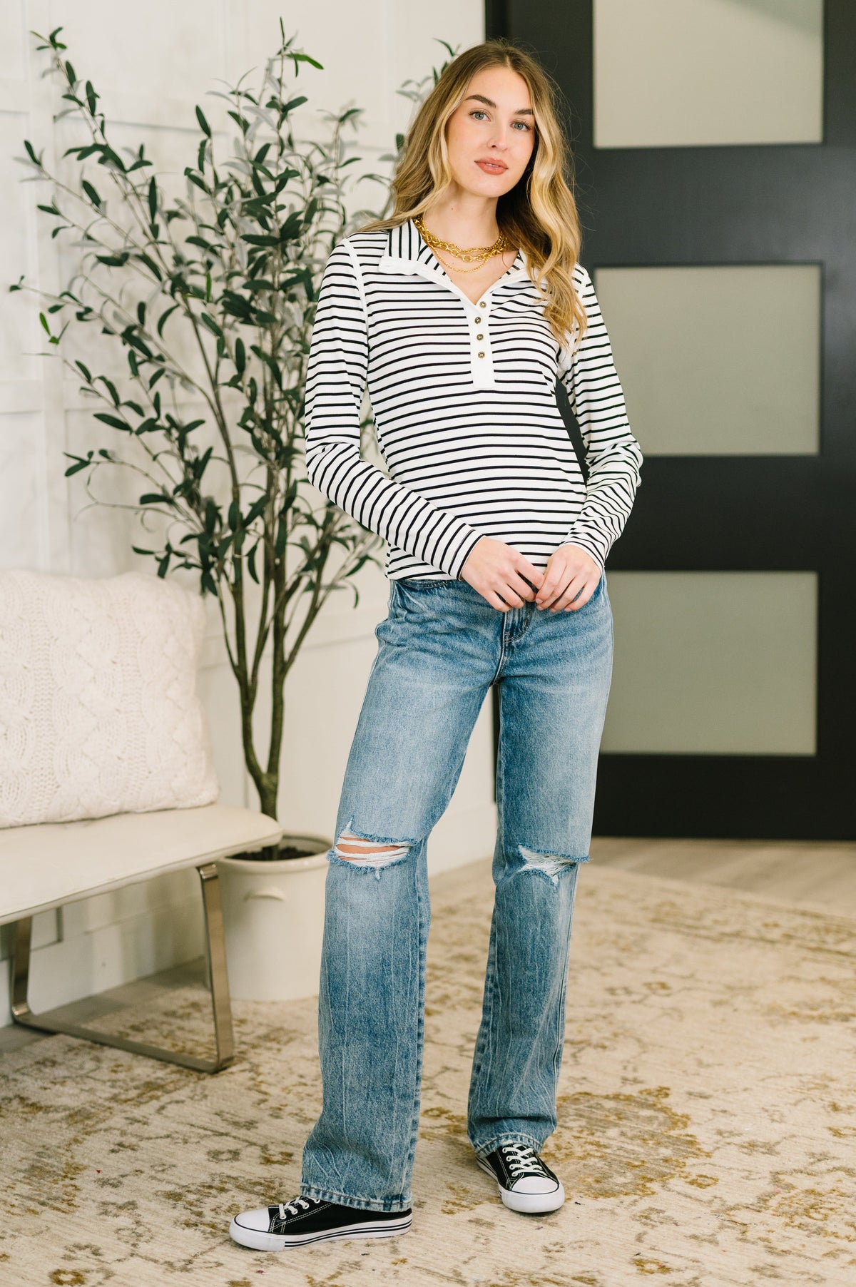 I Know What I Want Long Sleeve Henley Top- 3/3/2026 NEW