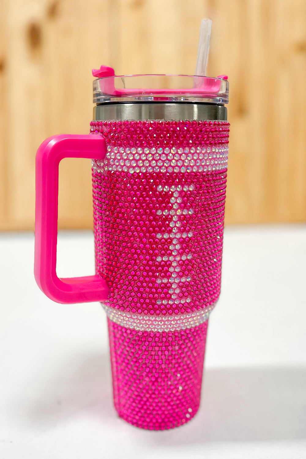 Pink Football Insulated 40oz. Tumbler with Straw