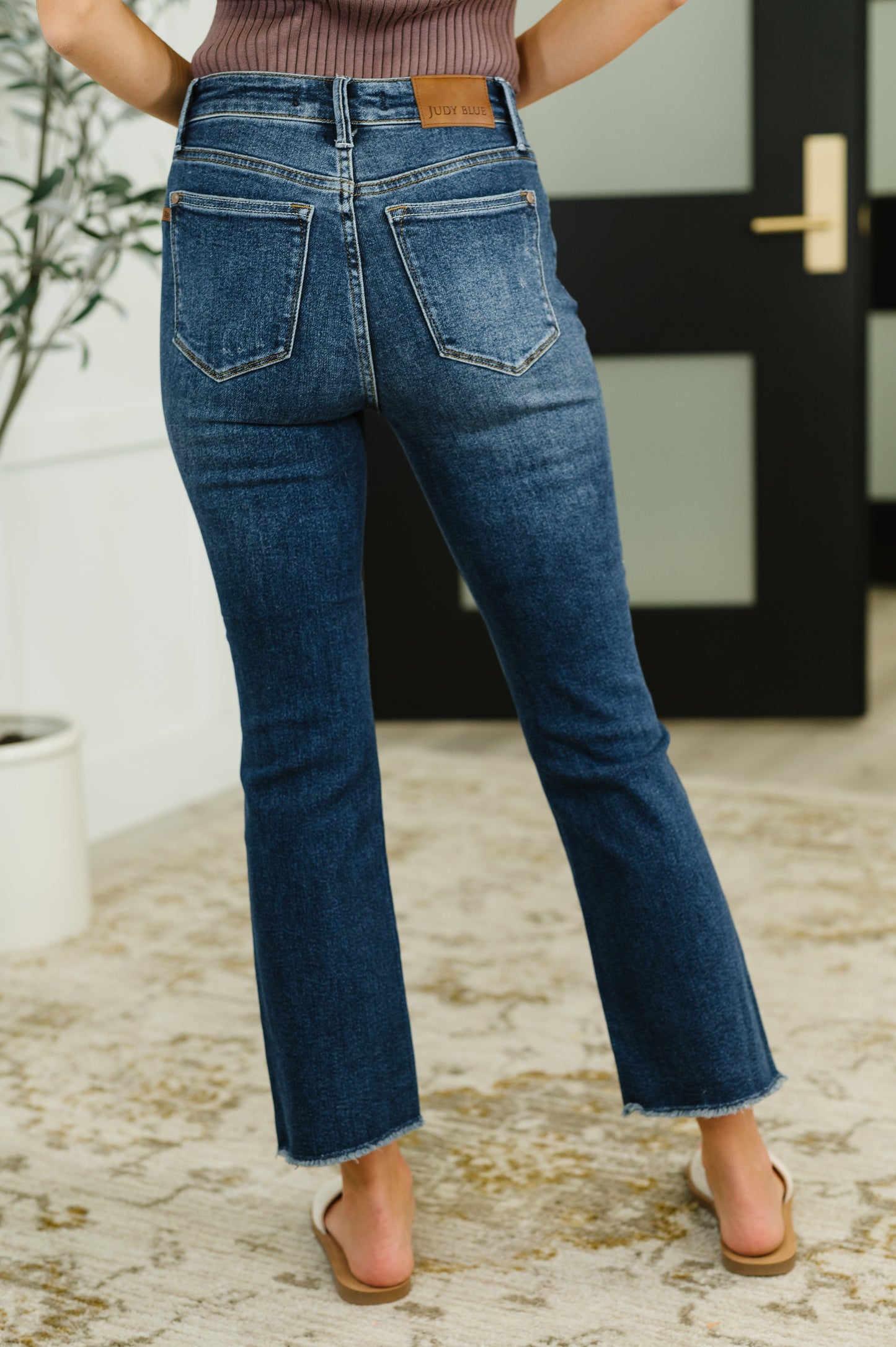 Nova High Waist Dark Wash Kick Flare