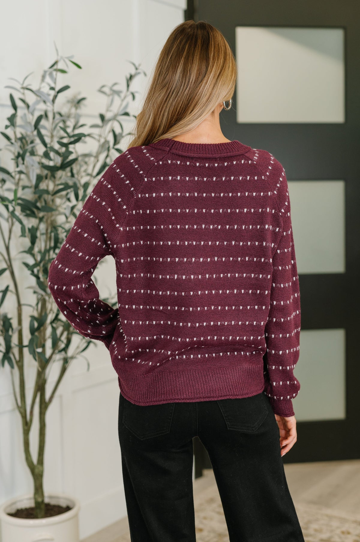 Leaves or Breeze Long Sleeve Knit Top