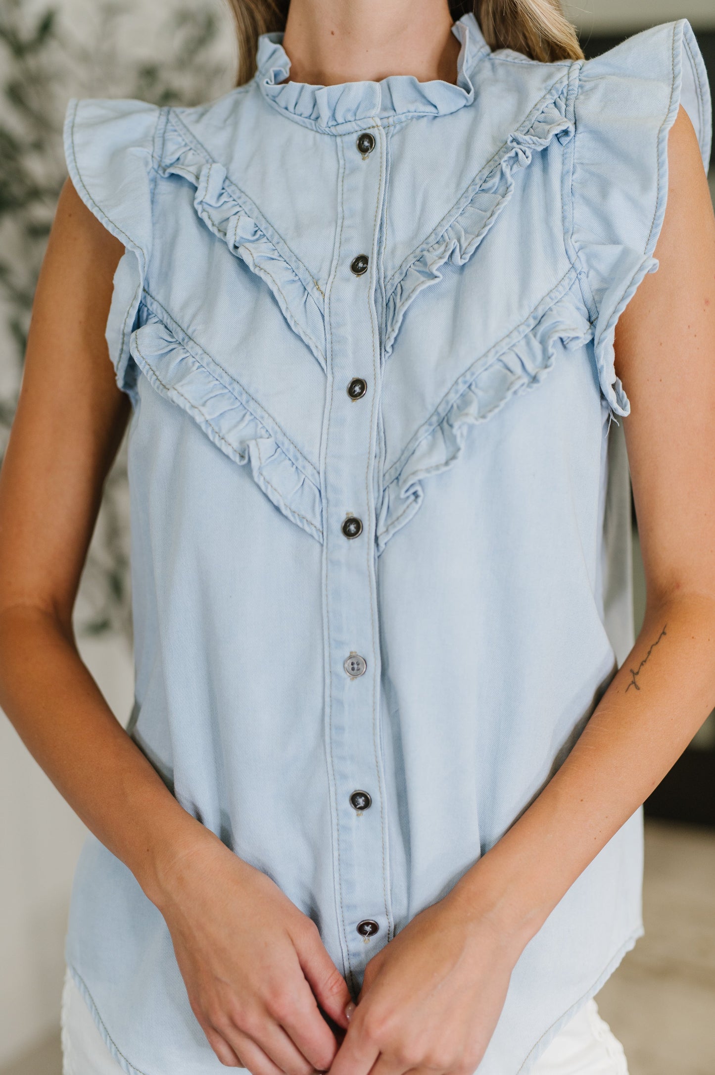 PREORDER: Ruffle Detailed Flutter Sleeve Top