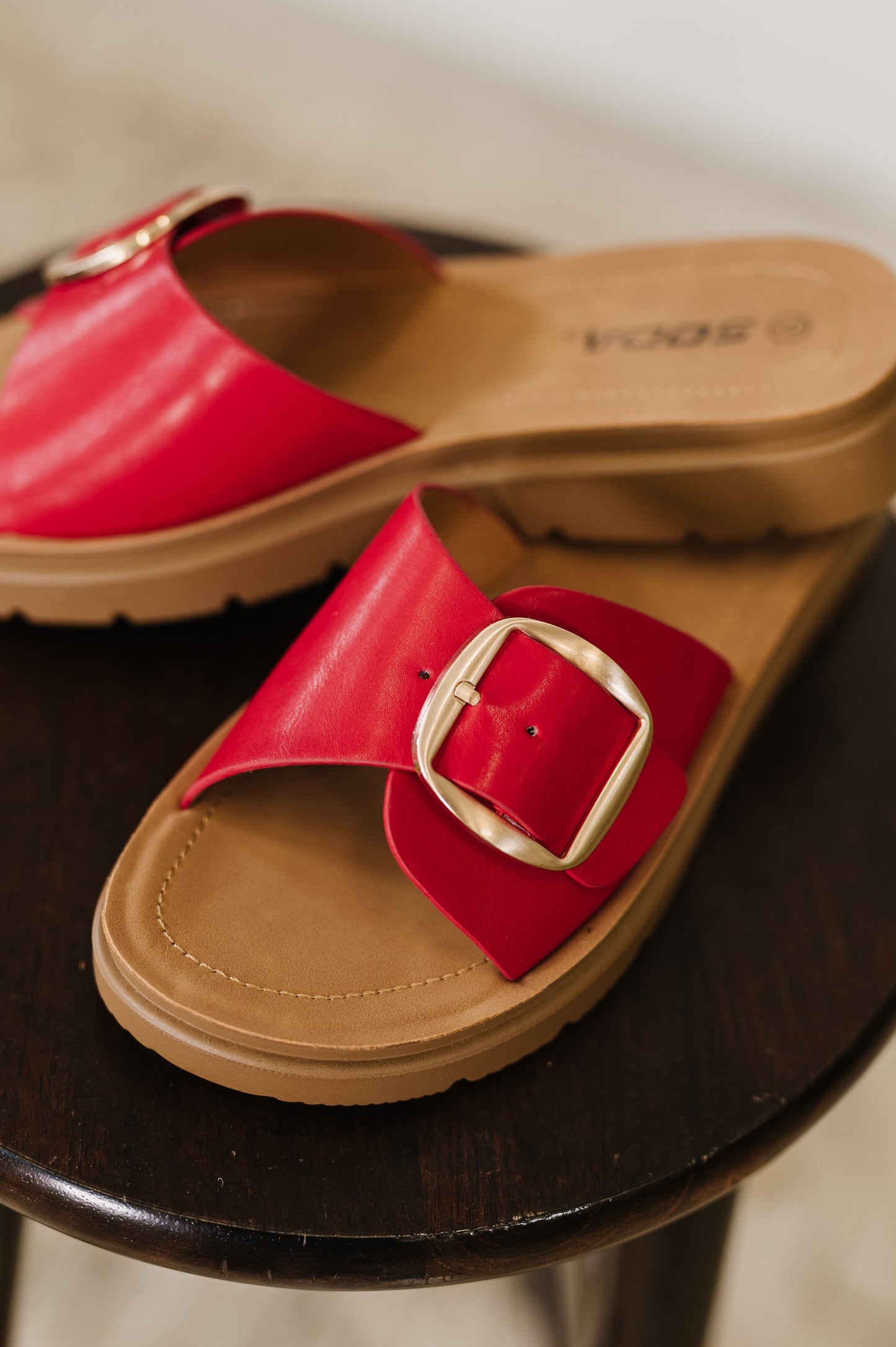 Strawberry Slip on Slide in Delight Red