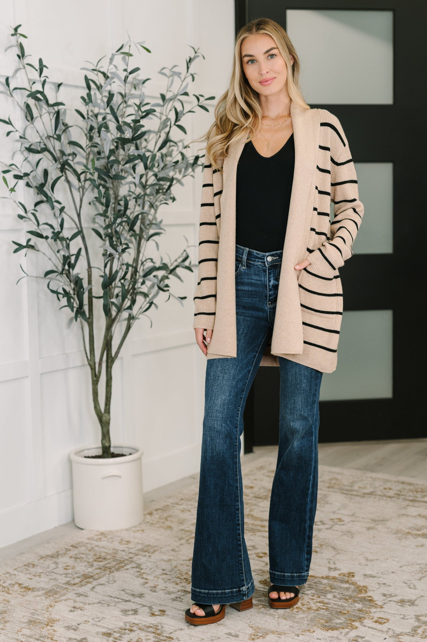 Under Wraps Striped Cardigan