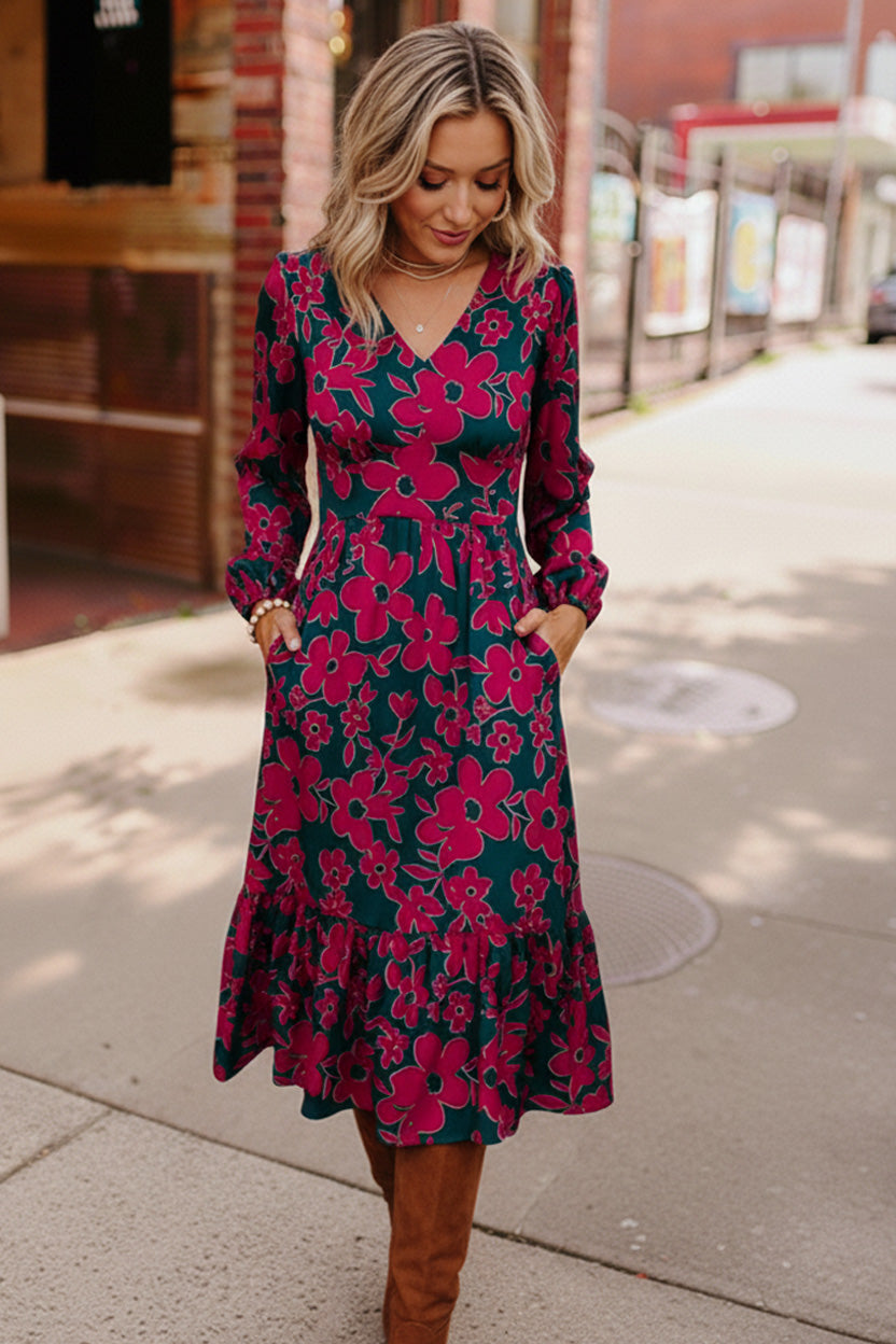 Everyone to the Dance Floor Teal Midi Dress
