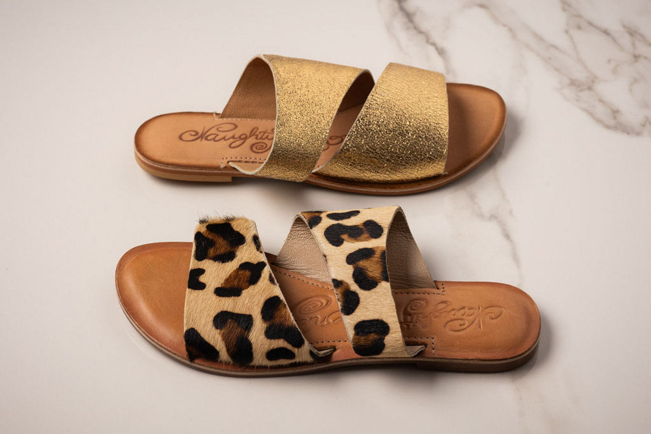 Spirited Dual Strap Slide in Leopard